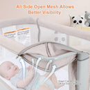 INFANS 3 in 1 Baby Bassinets, Bedside Sleeping for Newborn, Folding Crib with Mattress, Easy to Assemble Cradle