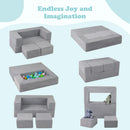 INFANS Modular Kids Play Couch, Toddler Sectional Fort Building Sofa