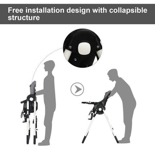INFANS Foldable High Chair for Babies & Toddlers with Multiple Adjustable Backrest, Footrest and Seat Height