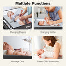 INFANS Baby Changing Table, Folding Diaper Station Portable Nursery Organizer with Safety Belt and Storage Racks