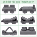 OLAKIDS Modular Kids Play Couch, 6 PCS Toddler Creative Sectional Fort Building Sofa for Playroom, Bedroom