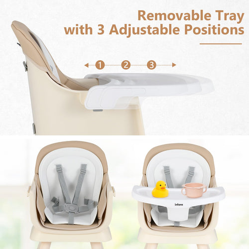 INFANS 8 in 1 Baby High Chair, Convertible Highchair for Babies and Toddlers, Infant Dining Booster Seat
