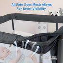 INFANS 3 in 1 Baby Bassinets, Bedside Sleeping for Newborn, Folding Crib with Mattress, Easy to Assemble Cradle