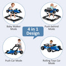 INFANS 4 in 1 Baby Walker, Foldable Toddler Activity Center with Adjustable Height, Removable Toy Tray, Push Walker