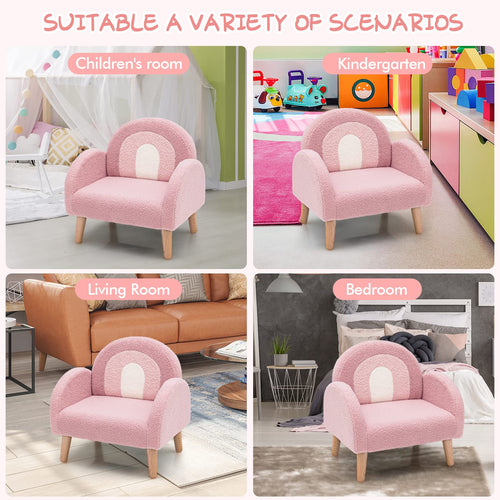 OLAKIDS Kids Sofa, Toddler Armchair with Solid Wooden Frame Anti-Tipping Design Plush Fabric