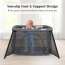 INFANS Travel Crib, Portable Baby Playpen with Removable Bassinet Soft Mattress, Foldable Lightweight Playard Nursery Center