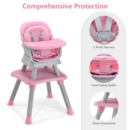 INFANS 8 in 1 Baby High Chair, Convertible Highchair for Babies and Toddlers, Infant Dining Booster Seat