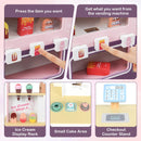 OLAKIDS Ice Cream Cart Grocery Store Marketplace Toy for Ages 3+