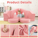 OLAKIDS Mondular Kids Play Couch, 8PCS Toddler Sectional Sofa Building Fort