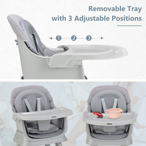 INFANS 8 in 1 Baby High Chair, Convertible Highchair for Babies and Toddlers, Infant Dining Booster Seat