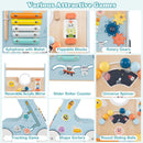 INFANS Wooden Baby Walker, Montessori Walker with Multiple Activity Toys, Storage, Push Walker Toys
