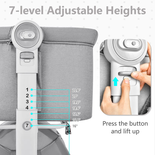 INFANS 3 in 1 Baby Bassinet, Bedside Sleeping, Rocking Cradle, Easy Folding Portable Safer Co-Sleeping Crib with Storage Basket