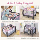 INFANS 4 in 1 Pack and Play, Portable Baby Kid Infant, Travel Playard with Bassinet