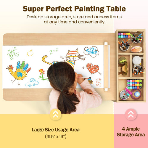 OLAKIDS Kids Table and Chair Set, Toddler Art Craft Play Wood Activity Desk