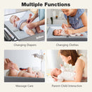 INFANS Baby Changing Table, Folding Diaper Station Portable Nursery Organizer with Safety Belt and Storage Racks