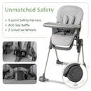 INFANS Baby High Chair, Convertible Quick Folding Portable Highchair with Adjustable Height Backrest Footrest
