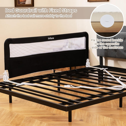 INFANS Bed Rail for Toddlers, 59" Foldable Safety Baby Crib Rail Fit for Kids Twin, Extra Long Swing Down Bed Guardrail for Convertible Crib, Queen, Full, King Mattress Side Guard