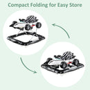 INFANS 4 in 1 Baby Walker, Foldable Toddler Activity Center with Adjustable Height, Removable Toy Tray, Push Walker