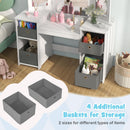 OLAKIDS Kids Vanity, 2 in 1 Princess Makeup Desk and Chair Set
