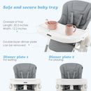 INFANS Foldable High Chair for Babies & Toddlers with Multiple Adjustable Backrest, Footrest and Seat Height