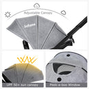 INFANS 2 in 1 Baby Stroller, High Landscape Infant Stroller & Reversible Bassinet Pram, Foldable Pushchair