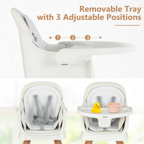 INFANS 8 in 1 Baby High Chair, Convertible Highchair for Babies and Toddlers, Infant Dining Booster Seat