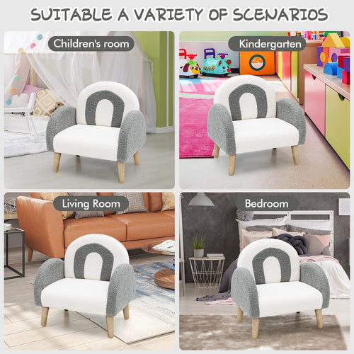 OLAKIDS Kids Sofa, Toddler Armchair with Solid Wooden Frame Anti-Tipping Design Plush Fabric