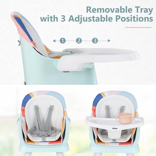 INFANS 8 in 1 Baby High Chair, Convertible Highchair for Babies and Toddlers, Infant Dining Booster Seat