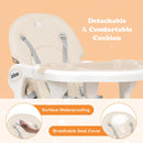 INFANS 5 in 1 Baby High Chair, Convertible Toddler Table Chair Set,  Multi-Function Seat with Lockable Universal Wheels
