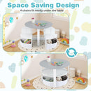 OLAKIDS Toddler Table and Chair Set, Wooden Table and 4 Chairs with Nesting Design, Children Multi-Activity Table