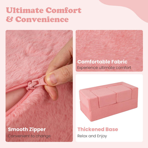 INFANS Modular Kids Play Couch, Toddler Sectional Fort Building Sofa