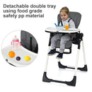 INFANS Foldable High Chair for Babies & Toddlers with Multiple Adjustable Backrest, Footrest and Seat Height