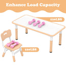 OLAKIDS Kids Table and Chiar Set, Height Adjustable Toddler Desk and 4 Chairs