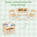 OLAKIDS Kids Table and Chair Set, 3 in 1 Wooden Activity Table with Removable Tabletop, Blackboard and Whiteboard
