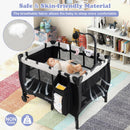 INFANS 3 in 1 Pack and Play, Portable Travel Baby Crib Bassinet with Detachable Mattress, Newborn Changing Table, Foldable Playpen