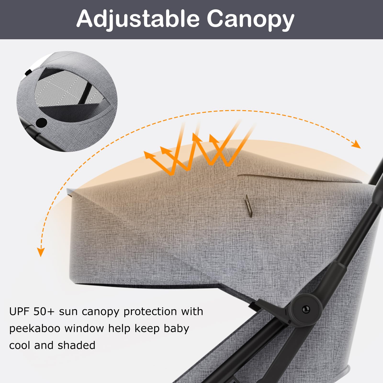 INFANS Lightweight Baby Stroller, One-Hand Gravity Fold, Compact Travel Stroller for Airplane