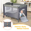 INFANS 5 in 1 Portable Playard, Larger Size Baby Bassinet Bedside Sleeper, Diaper Changer, Foldable Bedside Crib