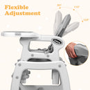INFANS 5 in 1 Baby High Chair, Convertible Toddler Table Chair Set,  Multi-Function Seat with Lockable Universal Wheels