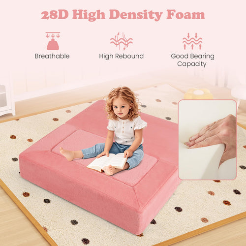 INFANS Modular Kids Play Couch, Toddler Sectional Fort Building Sofa