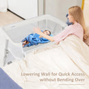 INFANS Baby Bedside Bassinet, Over-Bed Baby Bassinet with Adjustable Height, Safe Close Sleeping, Storage