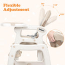 INFANS 5 in 1 Baby High Chair, Convertible Toddler Table Chair Set,  Multi-Function Seat with Lockable Universal Wheels