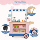 OLAKIDS Wooden Grocery Store Marketplace Toy, Supermarket Pretend Play, Fun Indoor Farmer's Market Stand Set