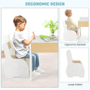 OLAKIDS 3 in 1 Kids Table and Chair Set, Wood Multi Activity Table with Removable Tabletop, Detachable Blackboard