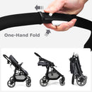 INFANS 2 in 1 Baby Stroller, High Landscape Infant Stroller & Reversible Bassinet Pram, Foldable Pushchair