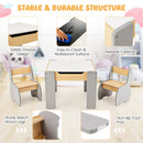 OLAKIDS 3 in 1 Kids Table and Chair Set, Wood Multi Activity Table with Removable Tabletop, Detachable Blackboard