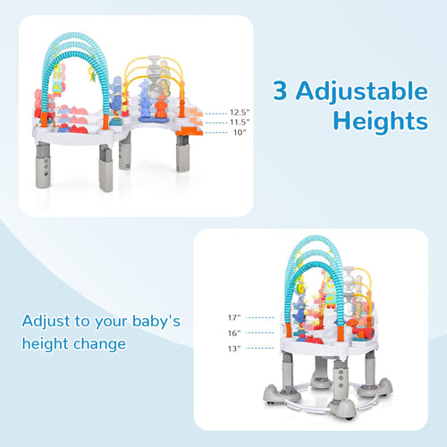 INFANS Baby Bouncer Activity Center 5 in 1 Toddler Bouncing Activity Saucer Playtime Mat Activity Table with 360°Rotating Seat