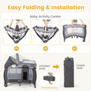INFANS 4 in 1 Pack and Play, Portable Baby Kid Infant, Travel Playard with Bassinet