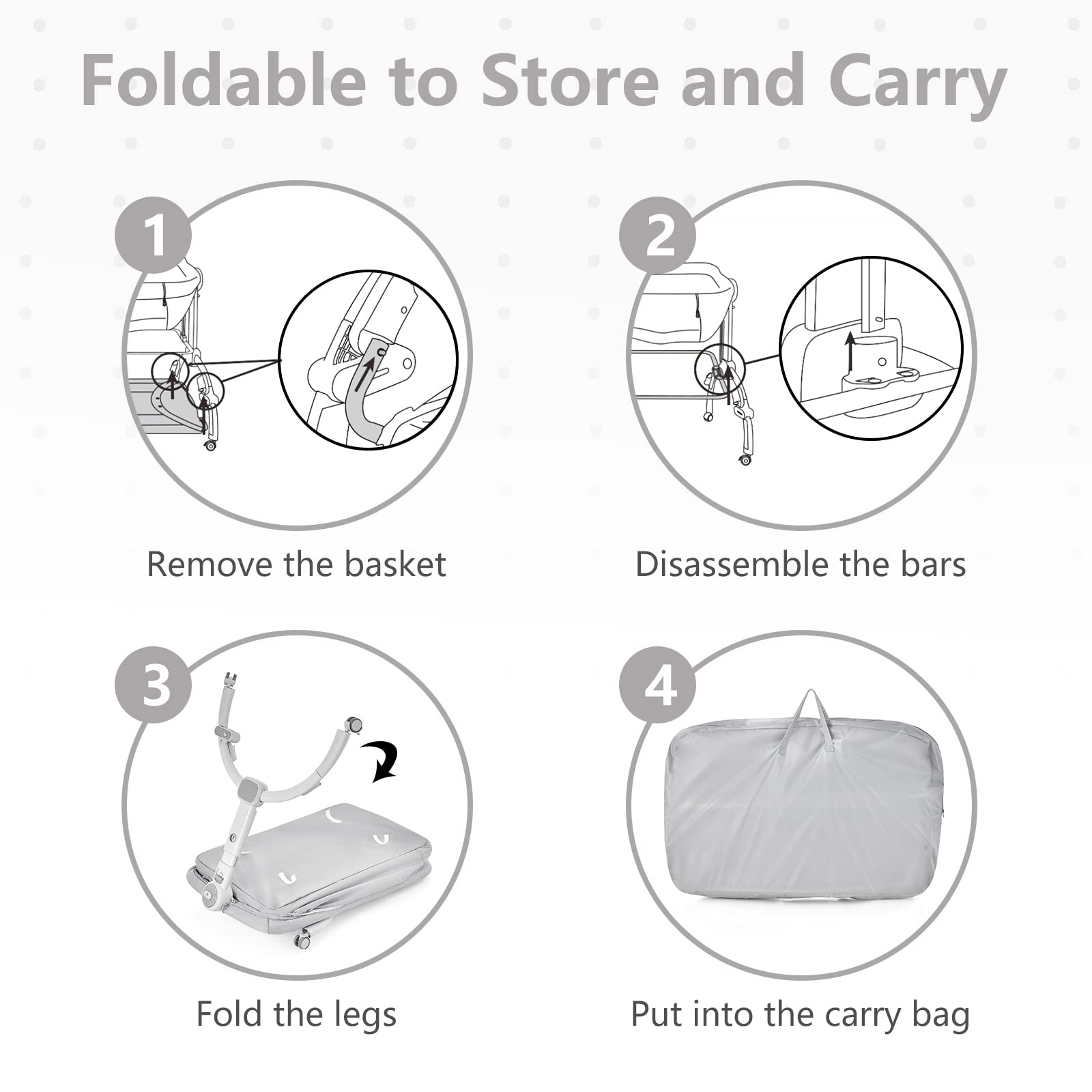 INFANS 3 in 1 Baby Bassinet, Bedside Sleeping, Rocking Cradle, Easy Folding Portable Safer Co-Sleeping Crib with Storage Basket
