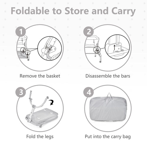 INFANS 3 in 1 Baby Bassinet, Bedside Sleeping, Rocking Cradle, Easy Folding Portable Safer Co-Sleeping Crib with Storage Basket