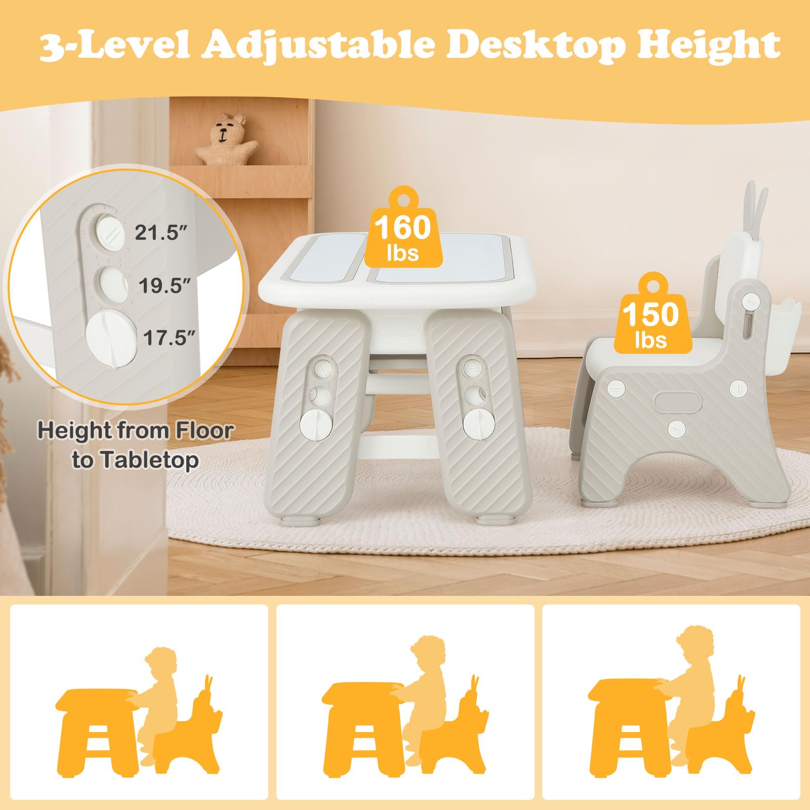 OLAKIDS Kids Table and Chair Set, Activity Table